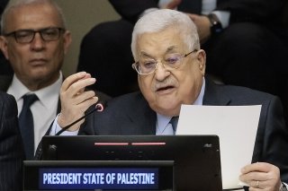 Le président palestinien Mahmoud Abbas lundi au siège des Nations unies à New York, où est commémorée pour la première fois, grâce à une résolution votée en novembre, l'exode palestinien de 1948.